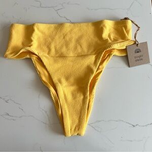 Free People x Toast signature banded waist bottom | color sunset rib